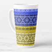 Abstract modern decor ornamentaal geometrisch patc latte mok (Linkerhoek)