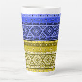 Abstract modern decor ornamentaal geometrisch patc latte mok (Voorkant)