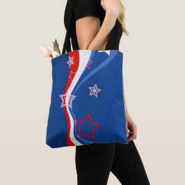 Abstract modern design met Amerikaanse vlag Tote Bag