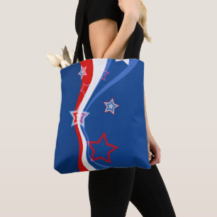 Abstract modern design met Amerikaanse vlag Tote Bag
