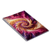 Abstract Modern Draaiend Roze, Goud en Paarse Notitieboek (Rechterzijde)