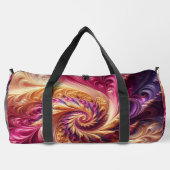 Abstract Modern Draaiend Roze, Goud en Paarse Plunjezak (Achterkant)