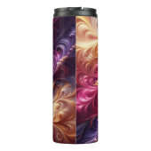 Abstract Modern Draaiend Roze, Goud en Paarse Thermosbeker (Achterkant)