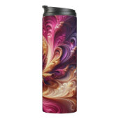 Abstract Modern Draaiend Roze, Goud en Paarse Thermosbeker (Geroteerd rechts)