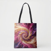 Abstract Modern Draaiend Roze, Goud en Paarse Tote Bag (Voorkant)