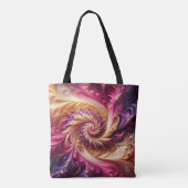 Abstract Modern Draaiend Roze, Goud en Paarse Tote Bag (Achterkant)