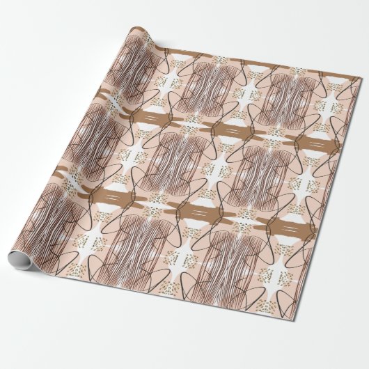 Abstract Modern Earthy Terracotta Boho Cadeaupapier (Uitgerold)