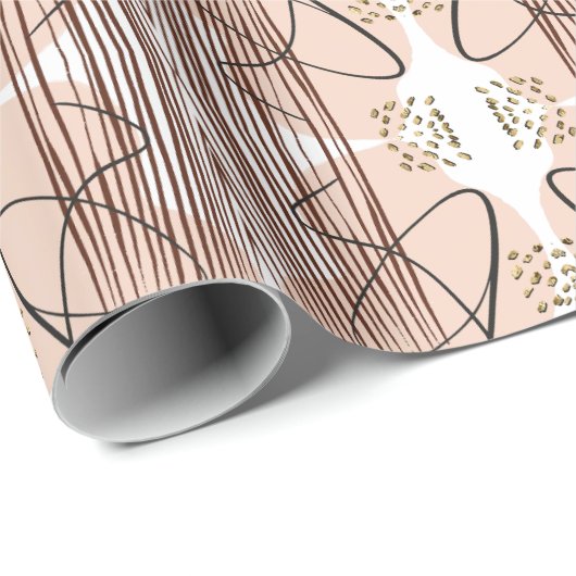 Abstract Modern Earthy Terracotta Boho Cadeaupapier (Rol Hoek)