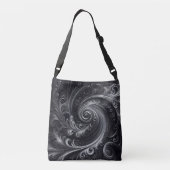 Abstract Modern Eenvoudig Draaiend Zwart en Wit Crossbody Tas (Achterkant)