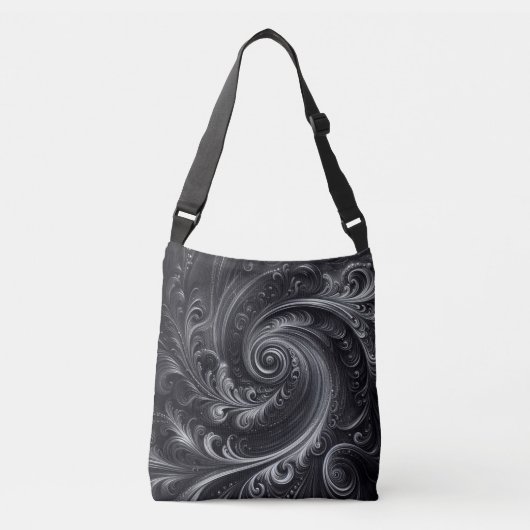 Abstract Modern Eenvoudig Draaiend Zwart en Wit Crossbody Tas (Voorkant)