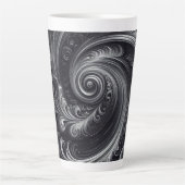 Abstract Modern Eenvoudig Draaiend Zwart en Wit Latte Mok (Voorkant)