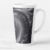 Abstract Modern Eenvoudig Draaiend Zwart en Wit Latte Mok (Rechts)