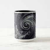 Abstract Modern Eenvoudig Draaiend Zwart en Wit Mok (Midden)