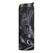 Abstract Modern Eenvoudig Draaiend Zwart en Wit Thermosbeker (Gedraaid links)
