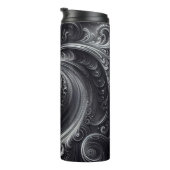 Abstract Modern Eenvoudig Draaiend Zwart en Wit Thermosbeker (Geroteerd rechts)