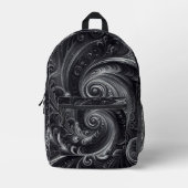 Abstract Modern Eenvoudig Draaiend Zwart-Wit Bedrukte Rugzak (Voorkant)