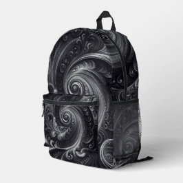 Abstract Modern Eenvoudig Draaiend Zwart-Wit Bedrukte Rugzak