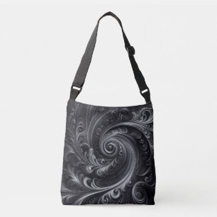 Abstract Modern Eenvoudig Draaiend Zwart-Wit Crossbody Tas