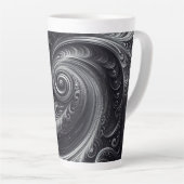 Abstract Modern Eenvoudig Draaiend Zwart-Wit Latte Mok (Rechterhoek)