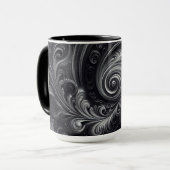 Abstract Modern Eenvoudig Draaiend Zwart-Wit Mok (Voorkant links)