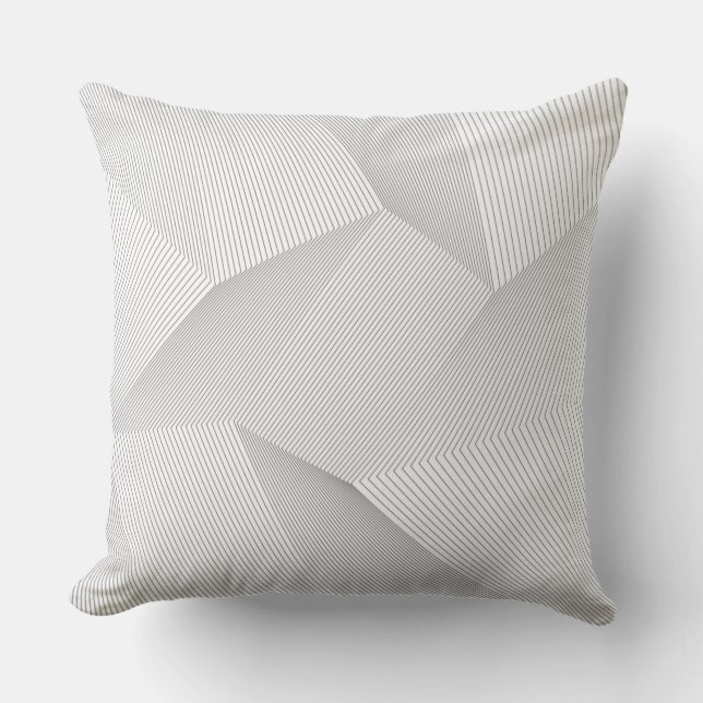 Abstract, modern, eenvoudig, dynamisch lijnpatroon kussen (Voorkant)