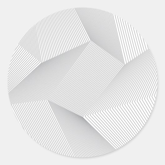 Abstract, modern, eenvoudig, dynamisch lijnpatroon ronde sticker (Voorkant)