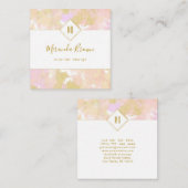 Abstract modern elegant Logo roze goud Vierkante Visitekaartje (Voorkant / Achterkant)