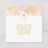 Abstract modern elegant Logo roze goud Vierkante Visitekaartje (Achterkant)