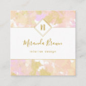 Abstract modern elegant Logo roze goud Vierkante Visitekaartje (Voorkant)