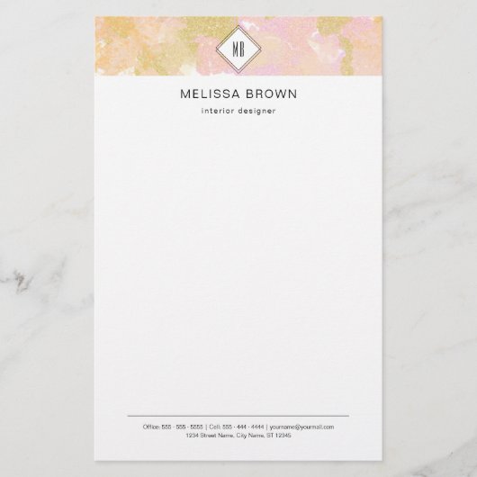 Abstract modern elegant professioneel Logo Monogra Briefpapier (Voorkant)
