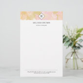 Abstract modern elegant professioneel Logo Monogra Briefpapier (Staand voorkant)
