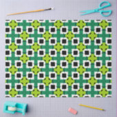 Abstract modern Emerald Lime Green & Black Pattern Tissuepapier (Craft)