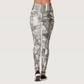 Abstract modern feministisch monochrome feministis leggings (Achterkant)