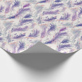 Abstract Modern Floral Feather Pattern Cadeaupapier (Hoek)