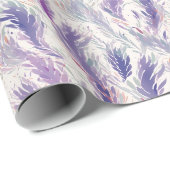 Abstract Modern Floral Feather Pattern Cadeaupapier (Rol Hoek)
