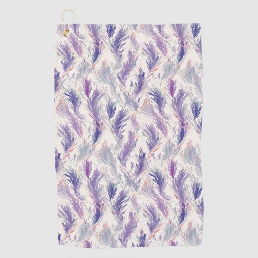  Abstract Modern Floral Feather Pattern Golfhanddoek (Voorkant)