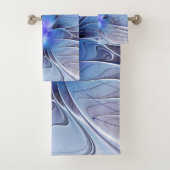Abstract Modern Fractal Art Lavender Blue Bad Handdoek (Insitu)