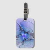 Abstract Modern Fractal Art Lavender Blue Bagagelabel (Voorkant (verticaal))