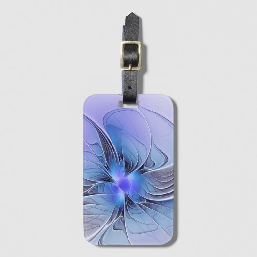 Abstract Modern Fractal Art Lavender Blue Bagagelabel (Voorkant (verticaal))