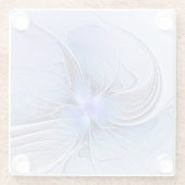 Abstract Modern Fractal Art Lavender Blue Glazen Onderzetter (Achterkant)