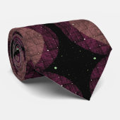 Abstract Modern Geometric Black Purple Fractal Art Stropdas (Opgerold)