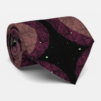 Abstract Modern Geometric Black Purple Fractal Art Stropdas