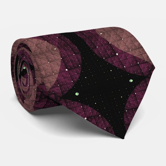Abstract Modern Geometric Black Purple Fractal Art Stropdas (Opgerold)