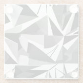 Abstract Modern Geometric Black & White Watercolor Glazen Onderzetter (Achterkant)