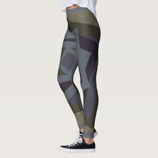 Abstract modern geometriepatroon leggings (Links)