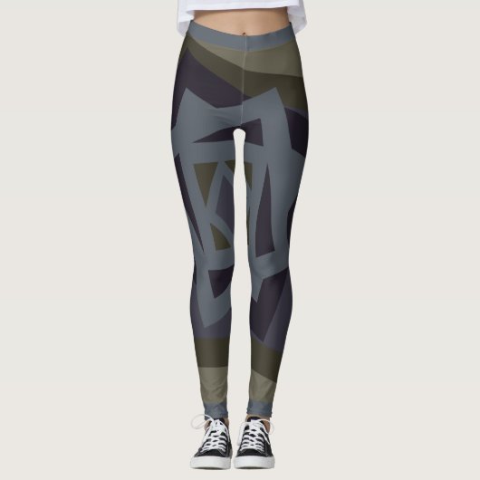 Abstract modern geometriepatroon leggings (Voorkant)
