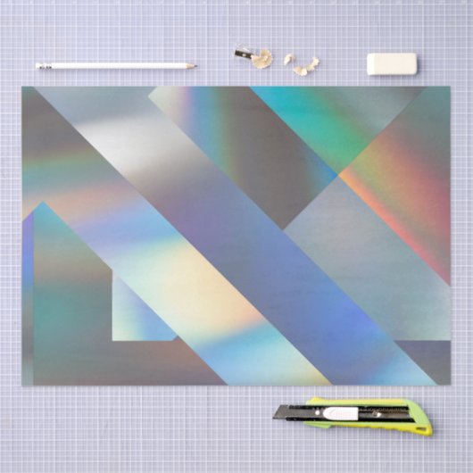 Abstract Modern Geometrisch Pastel Holografisch Tissuepapier (Craft)