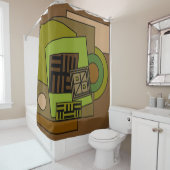 Abstract modern geometrisch patroon douchegordijn (In situ)