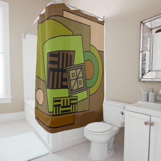 Abstract modern geometrisch patroon douchegordijn (In situ)