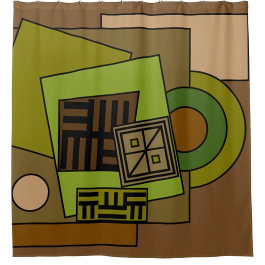 Abstract modern geometrisch patroon douchegordijn (Voorkant)